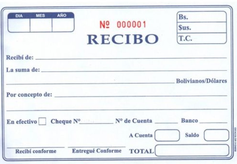 receipt of payment